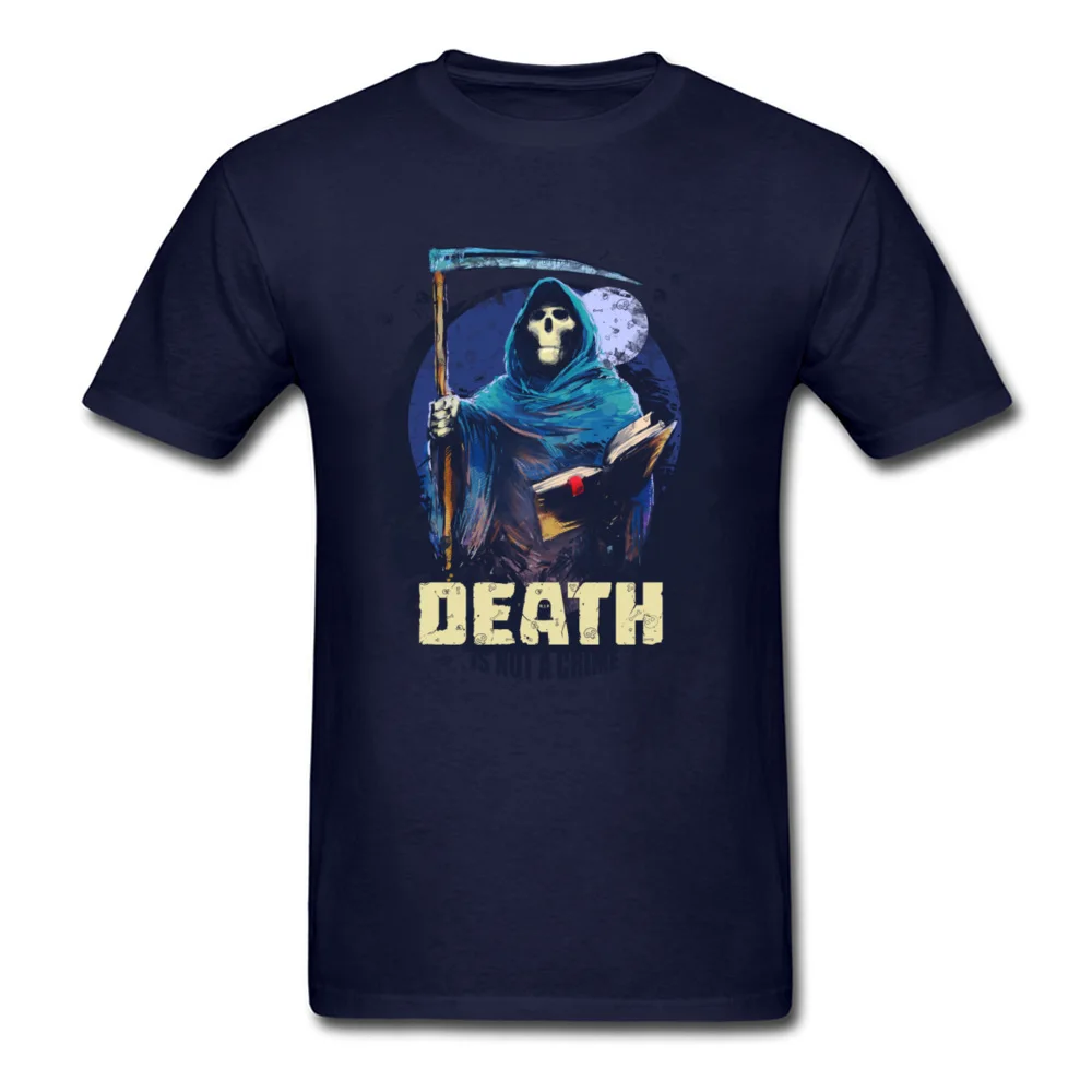 100% Cotton Fabric Mens Short Sleeve Death_Is_Not_A_Crime_3573 T Shirt Party T Shirt Funny Normal O Neck Tee Shirts Death_Is_Not_A_Crime_3573 navy