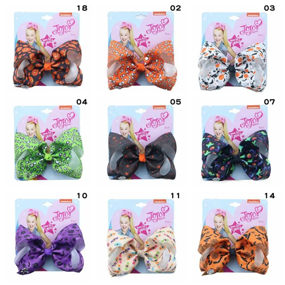 

Банты для волос на Хэллоуин, 5 дюймов, 12 см, банты из корсажной ленты для девочек, 18 шт./лот, добро пожаловать на заказ