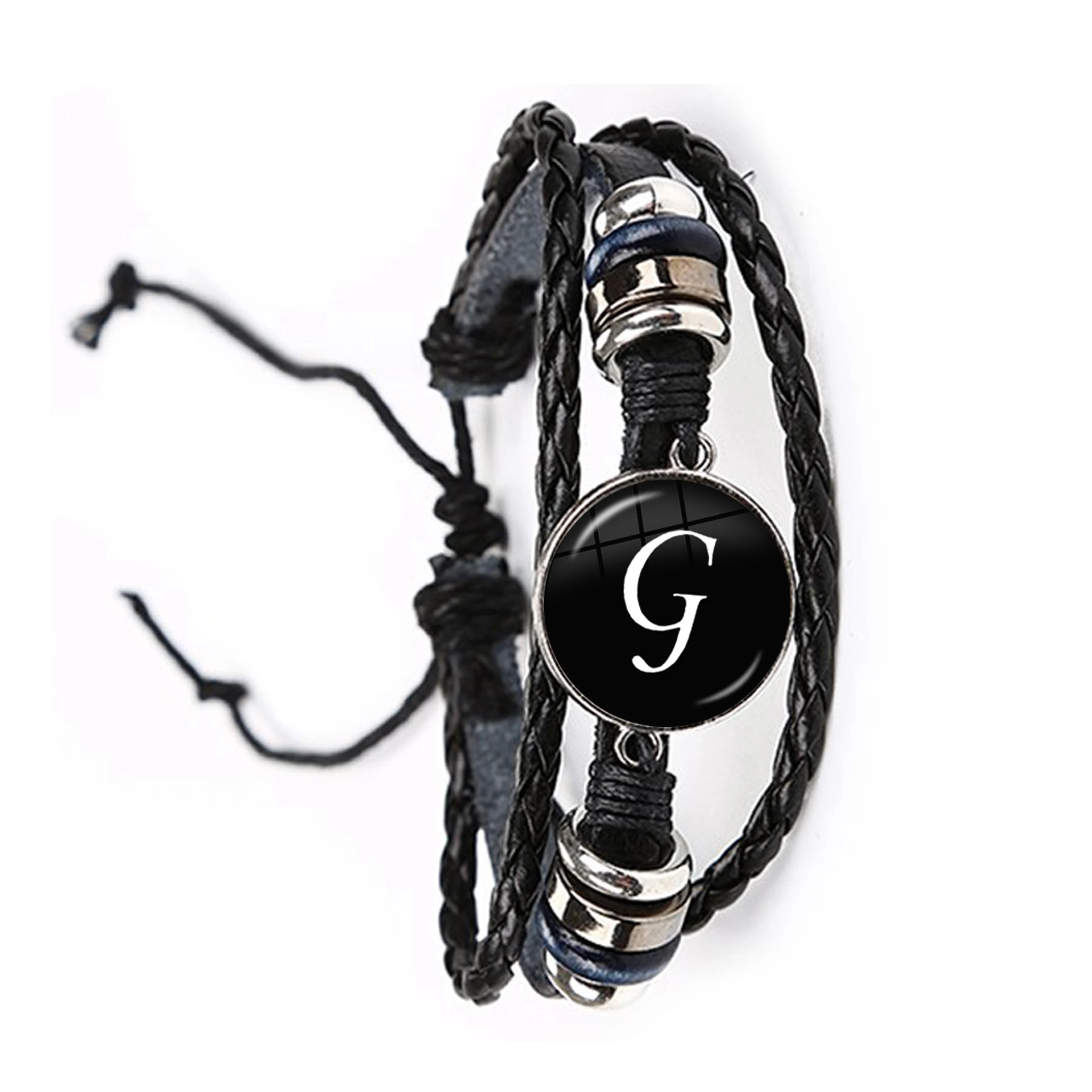 Bracelet Jewelry Fashion A-Z Single Alphabet Leather Bracelet 26 Letters