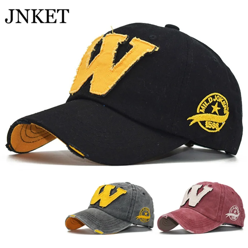 

JNKET Unisex Baseball Cap Worn-out Style Baseball Hats Snapbacks Hats Hip Hop Cap Letter Cap Gorras Baseball Casquette