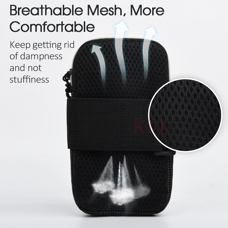 Universal 6.8'' Waterproof Sport Armband Bag Luminous Running outdoor Jogging Gym Arm Band Mobile Phone Bag Case Cover Holder 5
