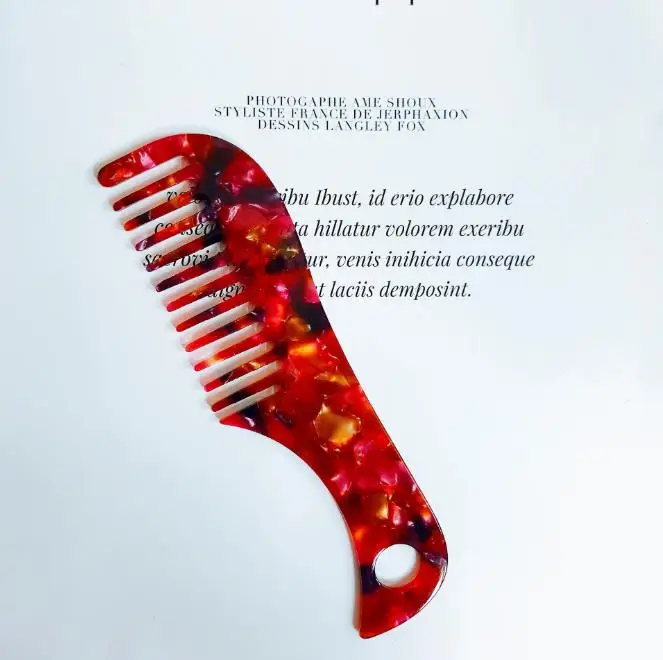 1pcs Acetate Anti-static Comfortable Colorful Hair Combs Massage Hairdressing Hair Brush For Women Girls Travel Home Comb Hot 5