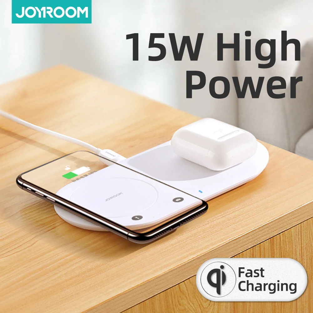 Joyroom 15w 2 in 1 Fast Wireless Charger Dock Station Fast Charging For iPhone 11 11 Pro XR XS Max 8 for Apple For AirPods Pro