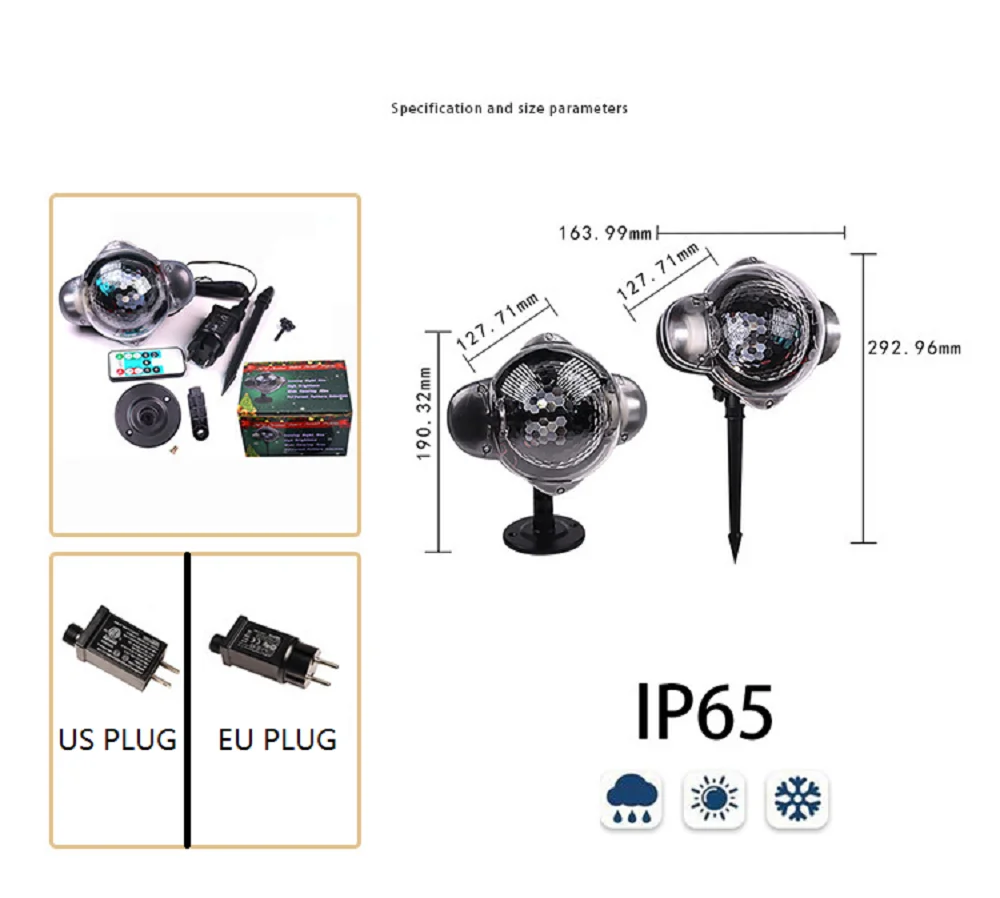 Светодиодный прожектор с эффектом снегопада светильник водонепроницаемый IP65 открытый рождественский снежинка Точечный светильник с пультом дистанционного управления для семьи Вечерние