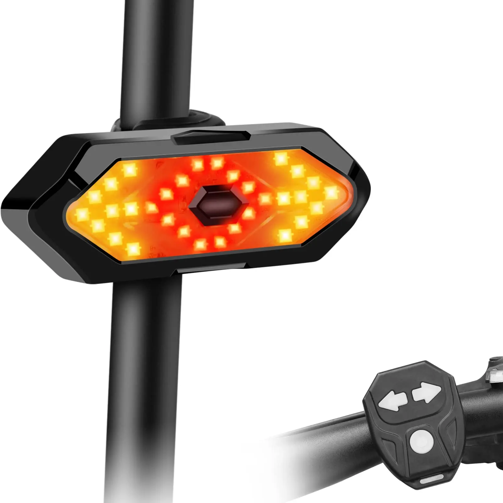 PADONOW Luz trasera para bicicleta inteligente: luz trasera de freno para  bicicleta USB, recargable, inalámbrica, antirrobo, luz trasera  intermitente