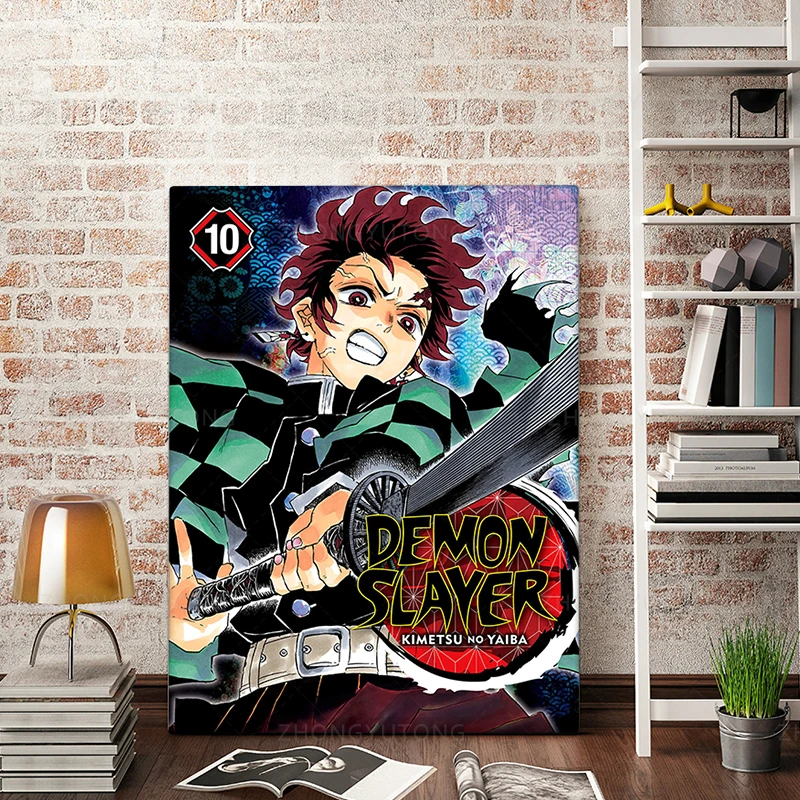 Papier peint de peinture, Anime Manga Demon Slayer Blade, affiche de papier  peint, décor de maison, images modulaires sur toile - AliExpress