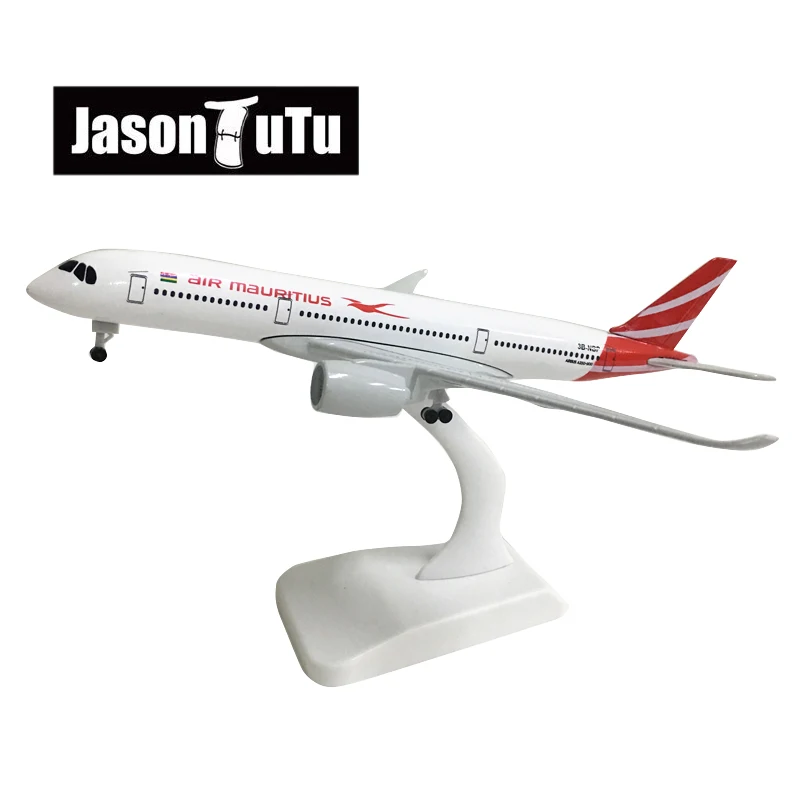 JASON TUTU 20cm Air Mauritius Airbus A350 Airplane Model Plane Model Aircraft Diecast Metal 1/300 Scale Planes Factory Wholesale