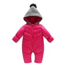 Зимняя утепленная верхняя одежда с хлопковой подкладкой; одежда для маленьких мальчиков и девочек; комбинезон с капюшоном; ветрозащитный костюм для малышей; длинные пальто