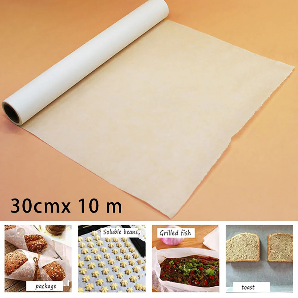10M Baking Paper Barbecue Double Sided Silicone Oil Parchment Bakery BBQ Party Kitchen Dinning Bar Accessories