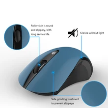 2,4G Беспроводная кнопка выключения Мыши оптическая беззвучная ПК компьютер Ноутбук противоскользящая Беспроводная матовая мышь