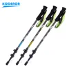1 Piece 170g Telescopic Folding Walking Stick KODENOR Hiking Trekking Pole Carbon Fiber 3 Section Outer Lock Alpenstock Climbing 1