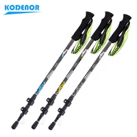 1 Piece 170g Telescopic Folding Walking Stick KODENOR Hiking Trekking Pole Carbon Fiber 3 Section Outer Lock Alpenstock Climbing 1