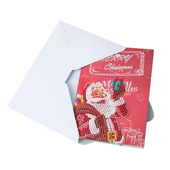 

New 5D Diamond Painting Christmas Cards Diamond Embroidery Paper Diy Greeting Postcards Craft Kids Gift Card For Christmas Decor