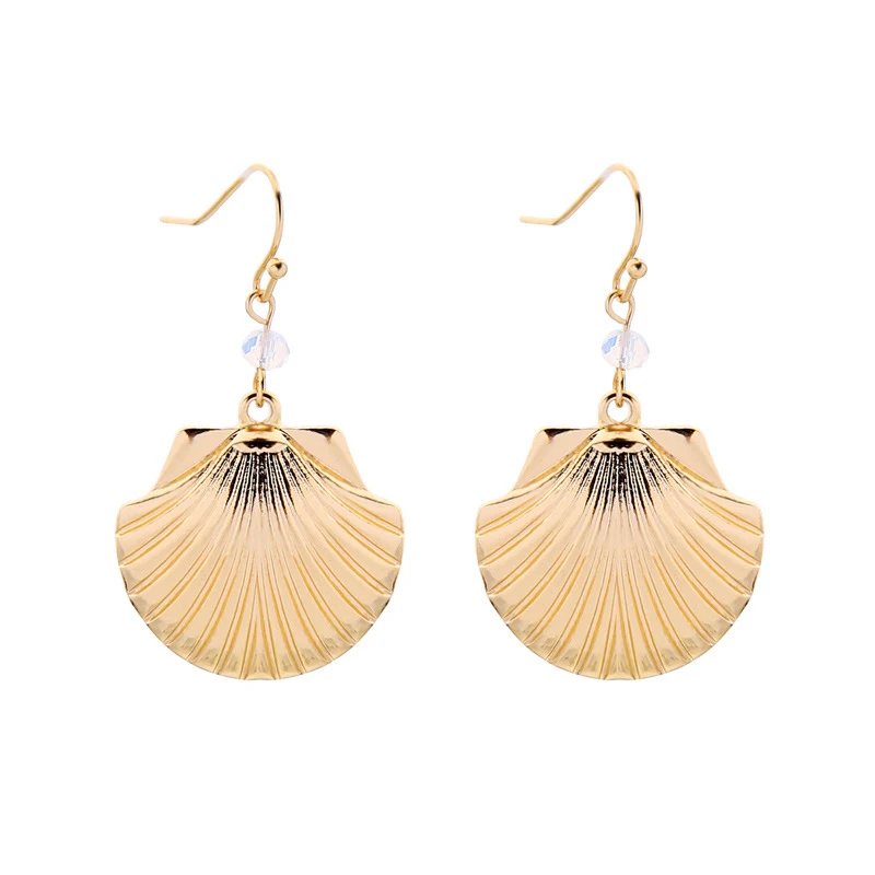 Best Selling Fashion Simple Personality Female Shell Gold Earrings Natural Unique Baker Ladies Beach Bikini Jewelry | Украшения и