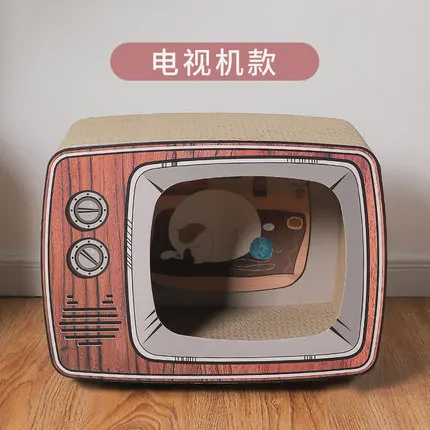 Macska Karcoló Tábla Macska Alom One Carton Cat Claw Board Radio Cat House Őrlő Karmok Macskakészletek Tv - Image 2