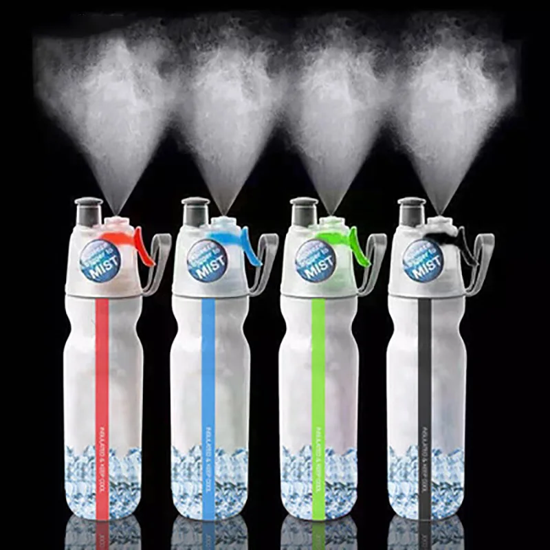 

500ML Water Bottles Double layer Ice Cold Portable Kettle Sport Outdoor Drinking kettle Insulated Mist Spray Water Bottle