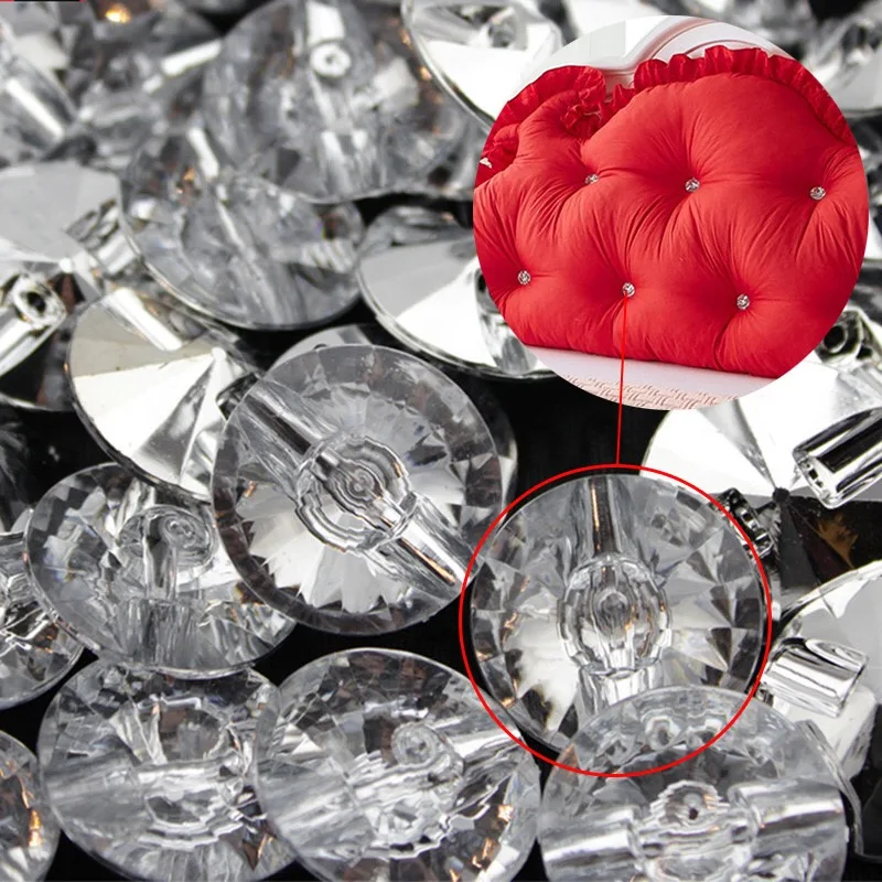 

100pcs 20/25mm White Clear Acrylic Buttons Round Resin Sewing Buttons Flatback Crystal Button For Clothes Coats Scrapbook Crafts