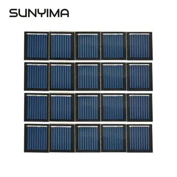 

SUNYIMA 20Pcs 0.5V 60mA Polycrystalline Silicon Solar Panel DIY Battery Power Charge Module 23*20mm Mini Solar Cells for Toy