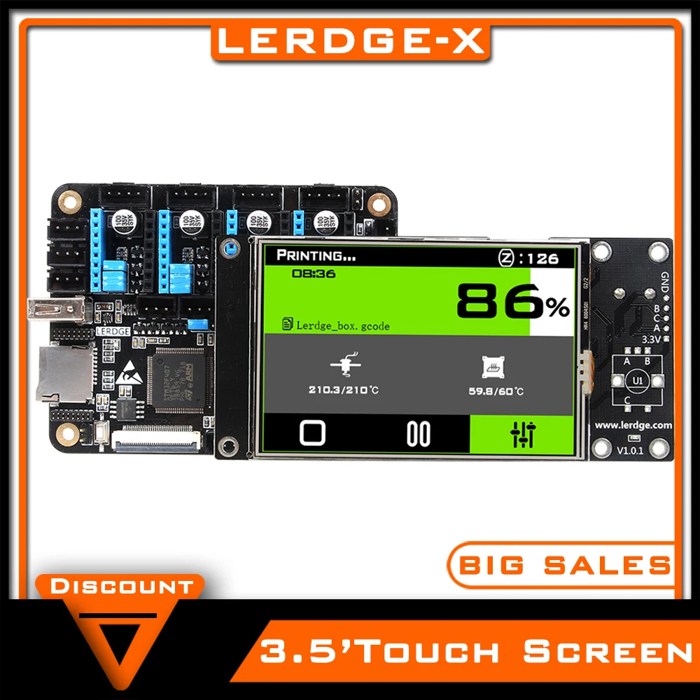 Principal de Controle Lerdge-x Placa Impressora 3d Faça Você Mesmo Kit Eletrônico x2 Placa-mãe Tmc2209 Peças Motorista 256 Subdivisão 32 Bit - Imagem 3