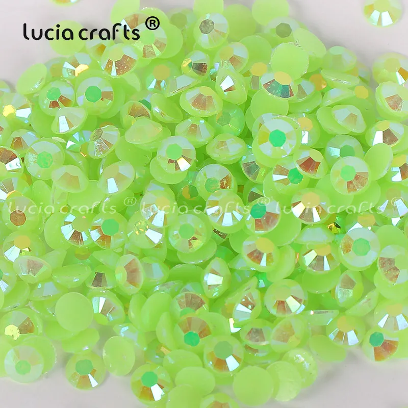 Lucia crafts 500 шт/1000 шт 5 мм AB FlatBack ИМИТИРОВАННАЯ Конфета из смолы Стразы Мобильный телефон DIY дизайн ногтей G0307 - Цвет: Apple Green 500pcs