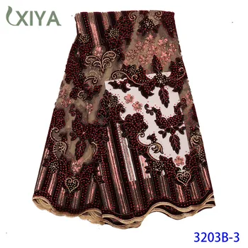 

African Sequins Laces Fabrics Velvet Lace Fabric with Stones 2020 French Tulle Mesh Lace Fabric for Nigerian Net Lace APW3203B