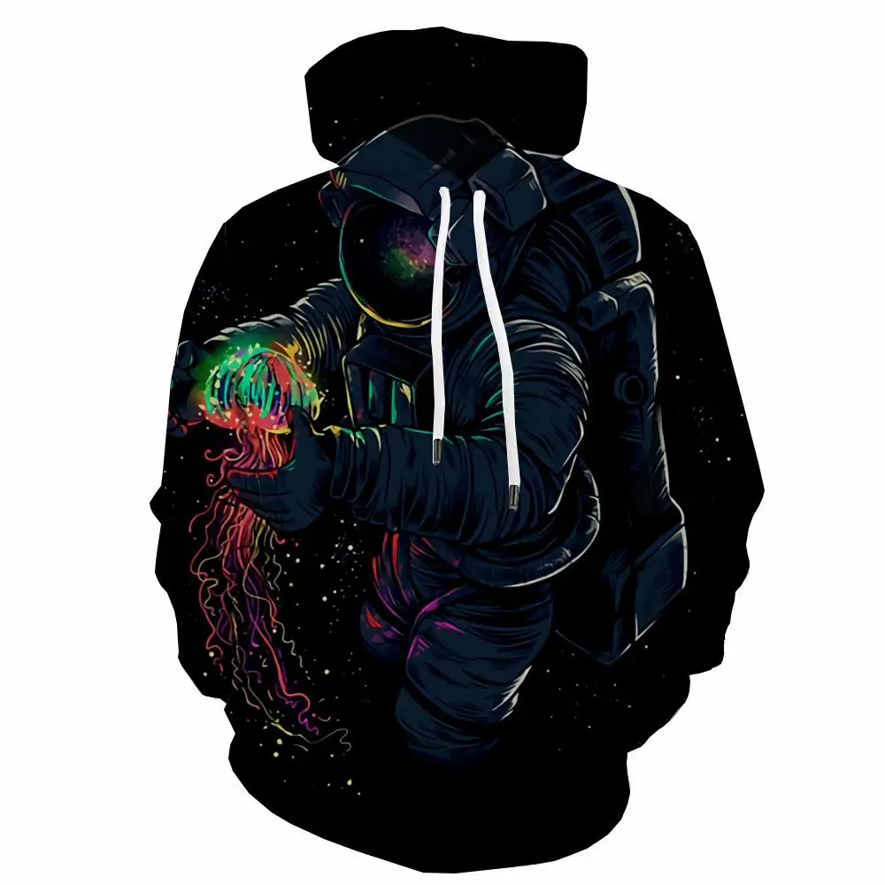 

3d Hoodies Astronaut Hoodie Men Galaxy Hoody Anime Black Hoodie Print Harajuku Sweatshirt Printed Unisex Streetwear Autumn