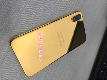 

2020 Perfect Quality 24k Mirror Gold Chassis for phone X xs xs max real gold style Battery Door Housing Middle Frame