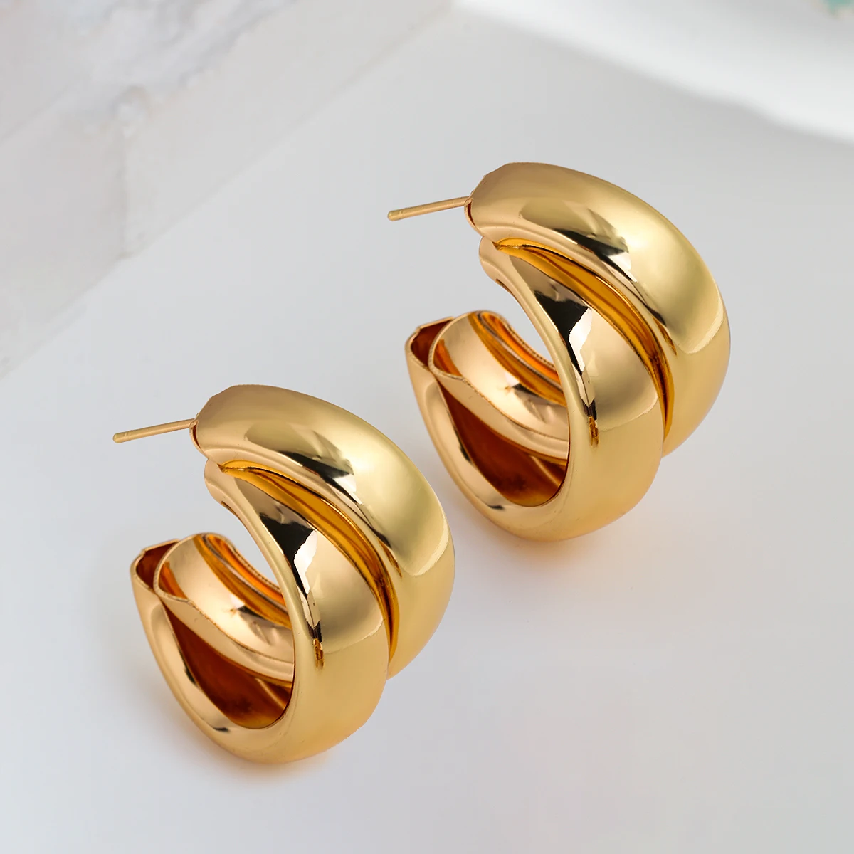 AENSOA-pendientes de aro geométricos para mujer, aretes redondos, Color dorado, Estilo Vintage, fiesta de boda, joyería 2022
