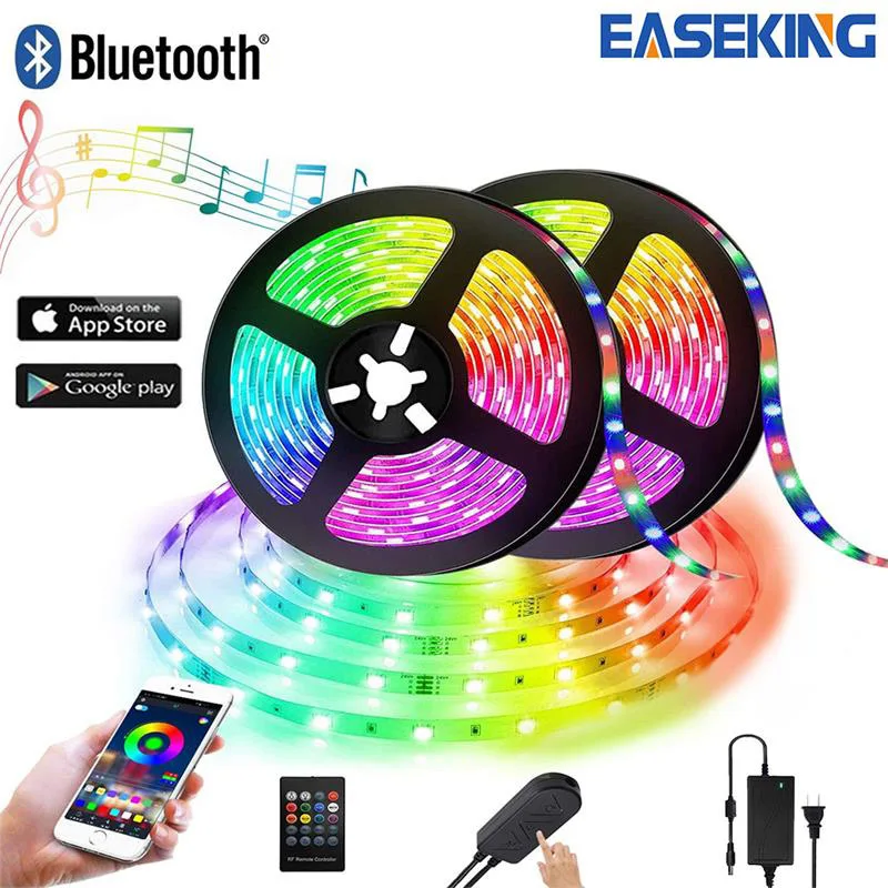 

Smart Home Lighting decoration RGB LED Tape Light SMD5050 Flexible 12V 24V LED Strip lights Bluetooth WiFi Music SYNC Controller