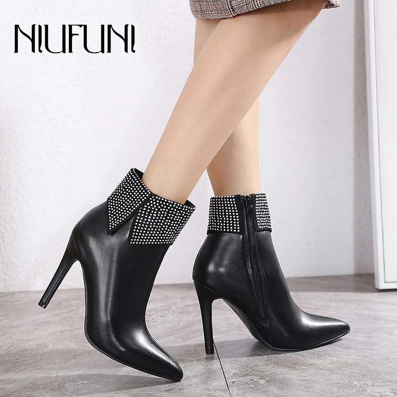 Details about   Women Pointed Toe Ankle Boots Stiletto Pumps High Heels Ladies Slip On Shoes 