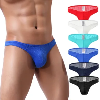 

Men Underwear Sexy Slip Homme Mesh Low Waist Underwear Soft Breathable Knickers Sexy Briefs Cueca Masculina Gay Male Under Wear