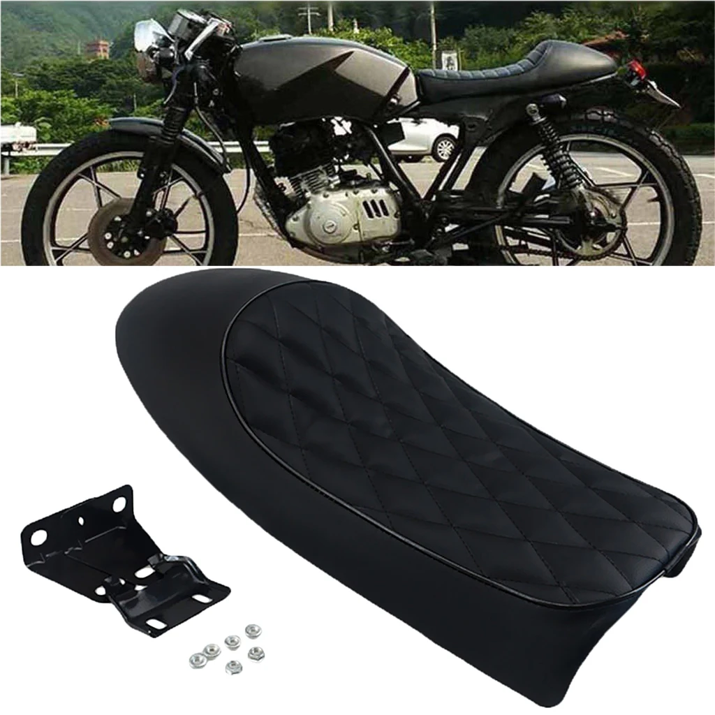Черный Горб винтажное кафе гонщик сиденье для Honda CB CL Suzuki GS Yamaha XJ |