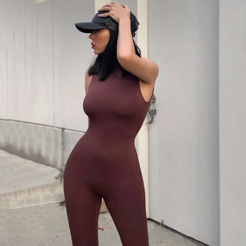 ANJAMANOR Sleeveless Bodycon Jumpsuit Woman Summer Clothes 2020 Sexy Clubwear Onezie for Women Lounge Active Wear D92-AB40 ANJAMANOR Sleeveless Bodycon Jumpsuit Woman Summer Clothes 2020 Sexy Clubwear Onezie for Women Lounge Active Wear D92-AB40