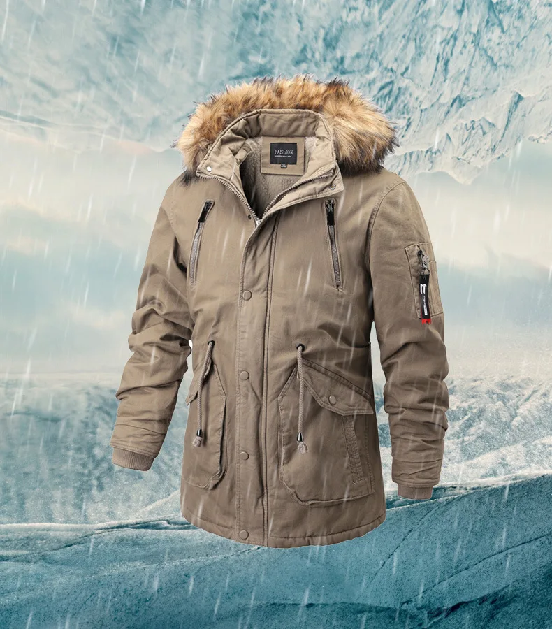 Мужские куртки, Зимняя парка, пальто для снега, мужская пуховая куртка, уличная парка с капюшоном, с подкладкой, водонепроницаемая, теплая, модная одежда AA50MF