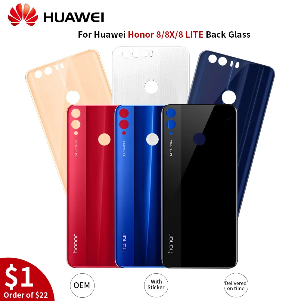 Оригинал для Honor8 Задняя стеклянная батарея Корпус Крышка Замена huawei Honor 8x 8 Lite