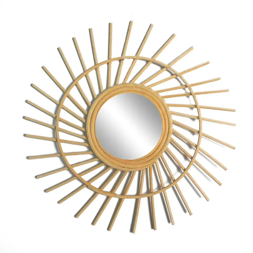 

15.7inch Wall Hanging Mirror Dressing Table Mirror Natural Home Decoration for Bedroom Tools