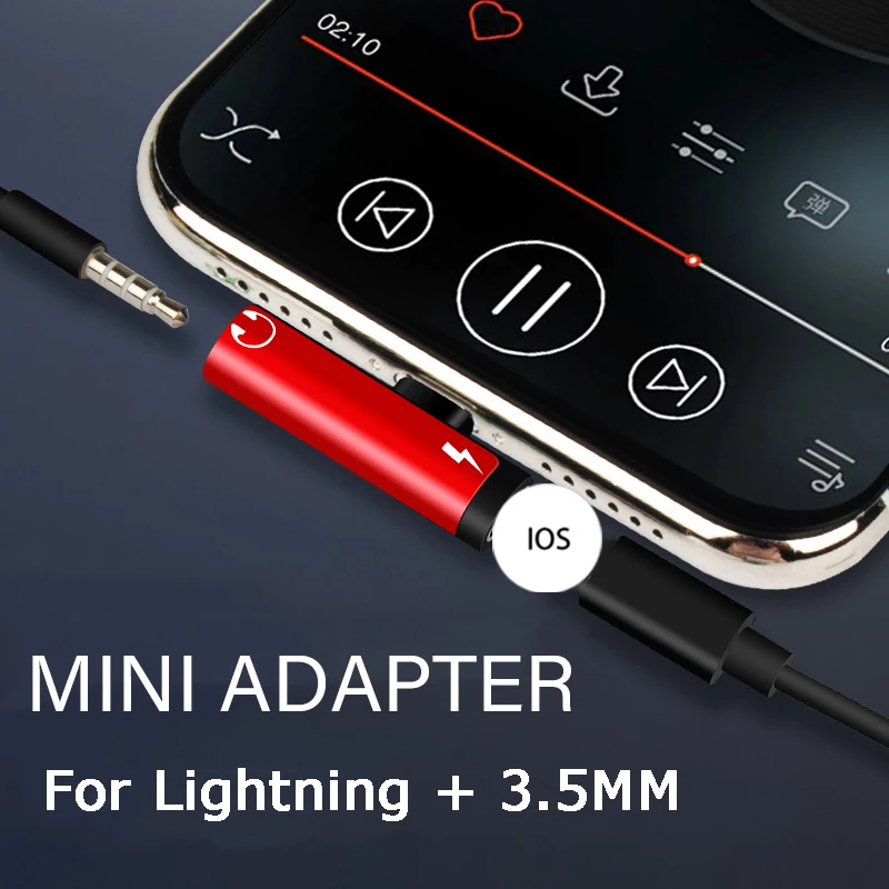 Для iPhone 11 Pro Max 7 8 Plus 2 в 1 адаптер для Lightning на 3 5 мм разъем наушников AUX аудио OTG