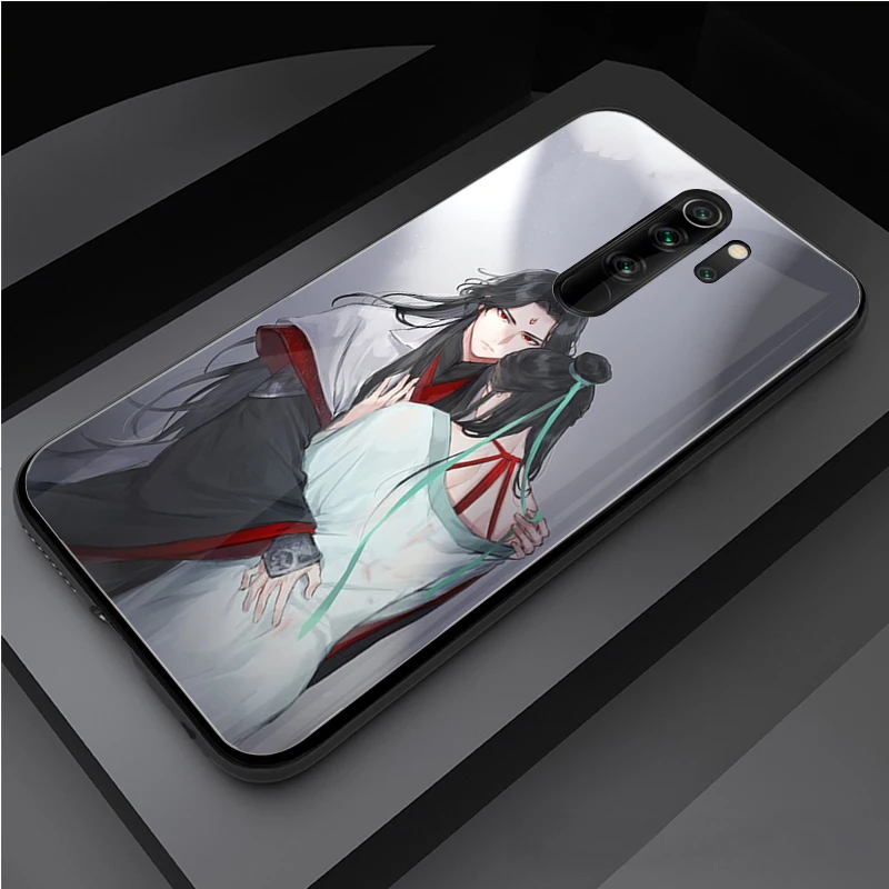 best phone cases for xiaomi Tian Guan Ci Fu black Tempered Glass Phone Case For Redmi Note 5 6 7 8 9 Pro Note8T Note9S Redmi8 9 Cover Shell xiaomi leather case cover Cases For Xiaomi