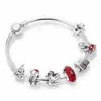 

100% 925 Sterling Silver New 1:1 Festive Winter Christmas Bracelet Set Charming Fashion Elegant Charm Jewelry Gift