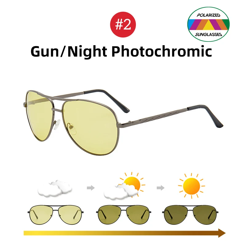 G Night Photochromic VIVIBEE Для мужчин фотохромные Ночное видение поляризационные солнцезащитные очки пилота Стиль Алюминий Для женщин Поляризованные Вождения Солнцезащитные очки желтые - Цвет оправы: G Night Photochromic