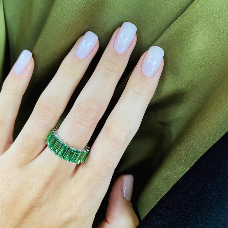 New Luxury Cubic Zirconia Rings For Women Fashion Red Blue Copper Plated Finger Rings Zircon Statement Wholesale Bulk Jewelry