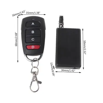 

1Set 433MHz 4CH Wireless Remote Control Receiver 4 Button Keys Transmitter