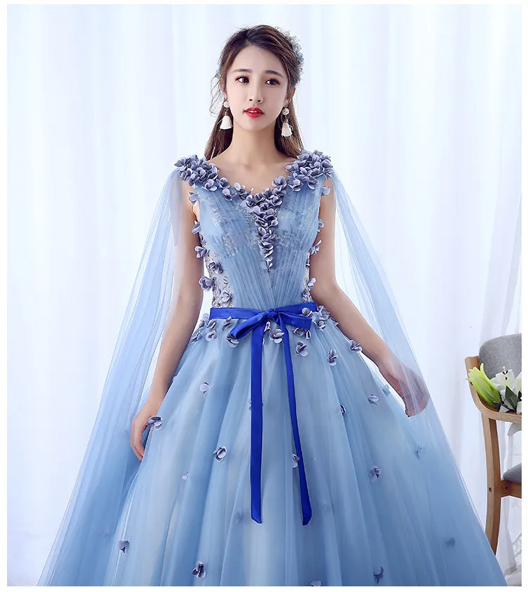 Синие Аппликации бисером Бальные платья vestido de 15 anos Vestidos De Quinceanera