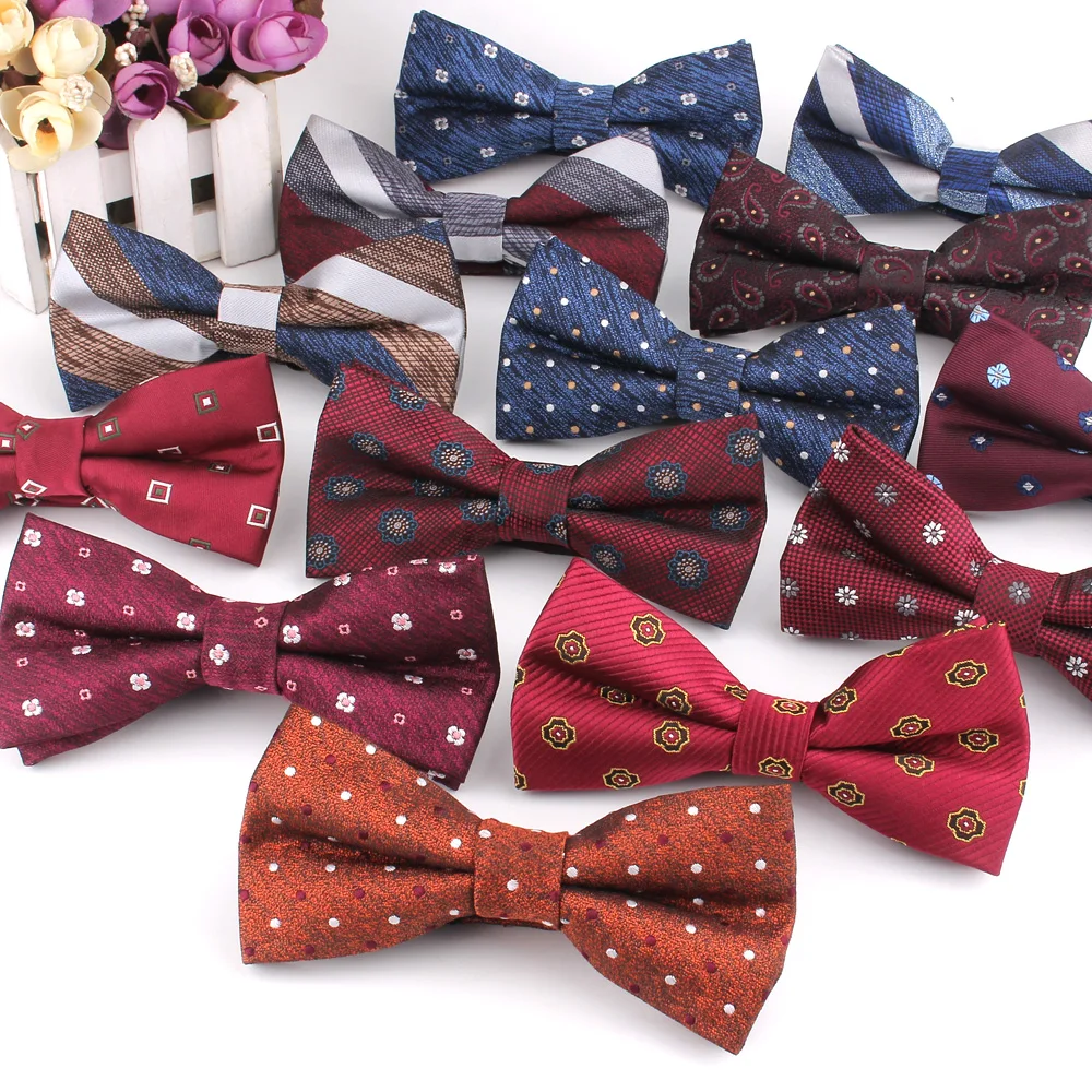 Floral Bow tie For Groom Fashion Striped Bowtie For Men Women Shirt Bow knot Adjustable Adult Bow Ties Cravat Groomsmen Bowties