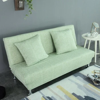 

Armless Sofa Bed Covers Stretch Futon Slipcover All-Inclusive Solid Protector Home Decor (L)