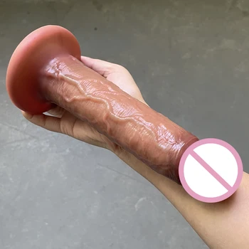 Sex toys Skin Feeling Realistic Penis Soft Penis Sex Intimate Toys Double-layer Silicone Suction Cup dildos for Women's dildo 6