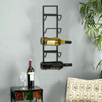 

Metal Frame Wall Mount Towel Wine Bottle Rack Holder Living Bathroom Decorative Cabinet Red Wine Display Storage Organizer