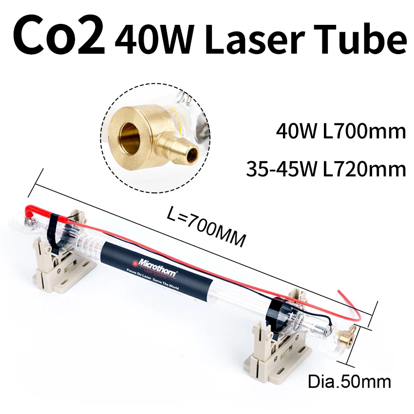 

0133 Veci CO2 Laser Tube 40W 700mm Glass Laser Lamp For CO2 Laser Engraving Machine Pipe Carving Cutting Marking Spare Parts