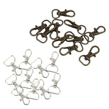 

10Pcs Keyring Carabiner Clasp Metal Swivel Key Holder Bronze 3.6cm & 10Pcs 2m x 38mm Silver Color Swivel Carabiners