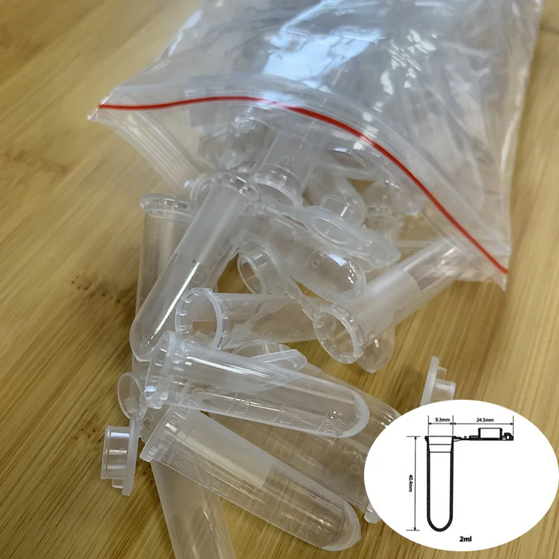 500 Tubi Di Centrifuga Da 2 Ml | Plastica Trasparente, Con Coperchio, Per Laboratori E Campioni - Foto 4